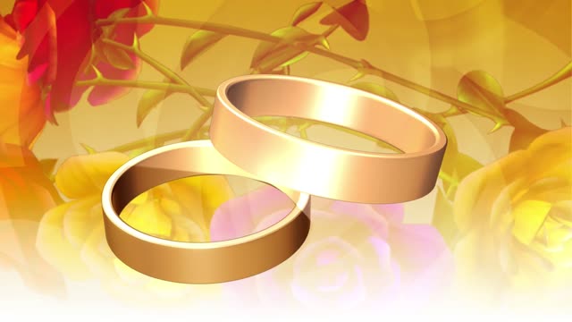 Wedding rings gold romantic