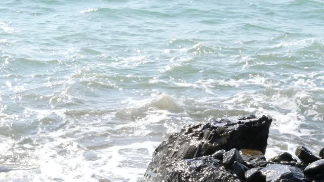 Sea waves rocks