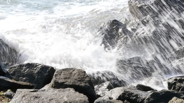 Sea waves rocks