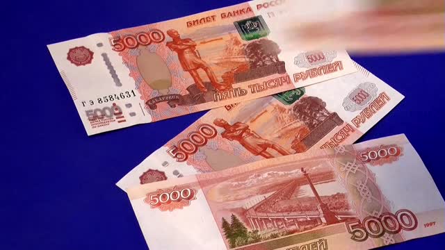 Money rubles fire