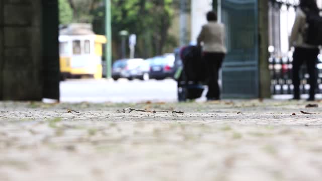 Baby stroller city people