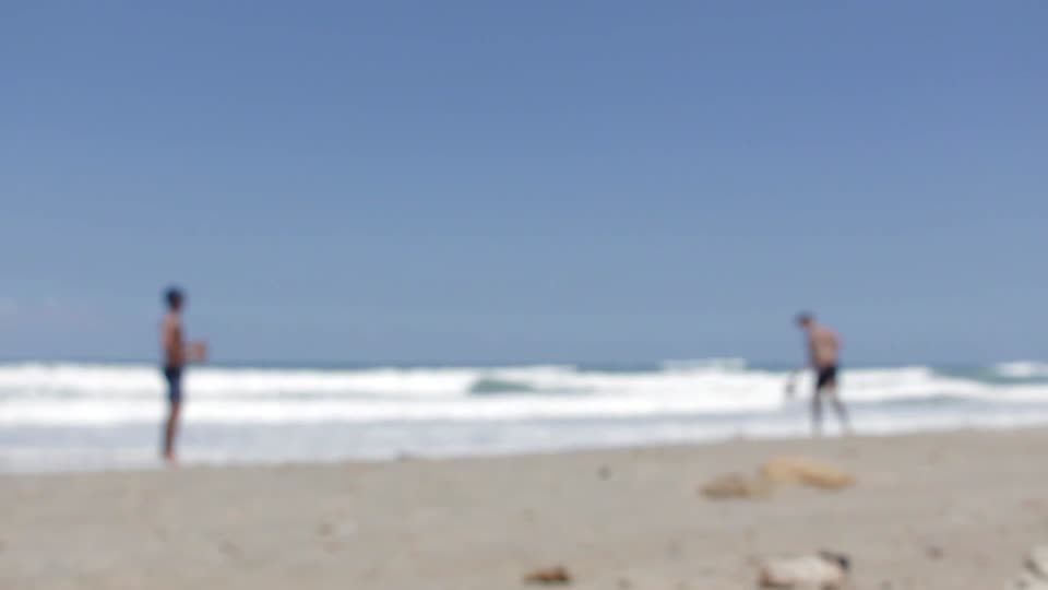 Playing beach game
