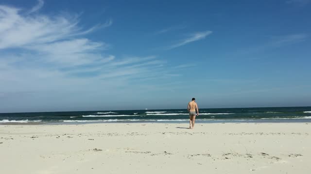 Man beach sand