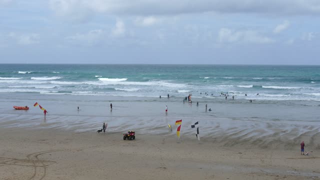 Surfer beach sand