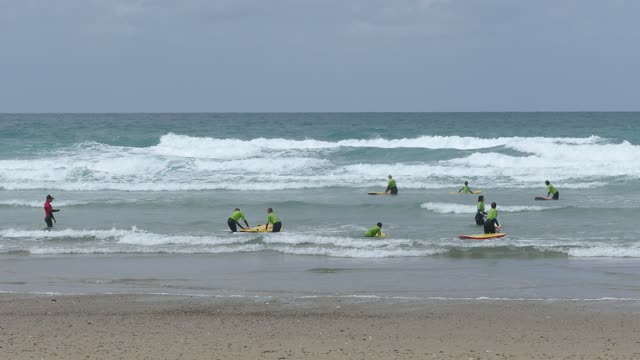 Surfer beach sand