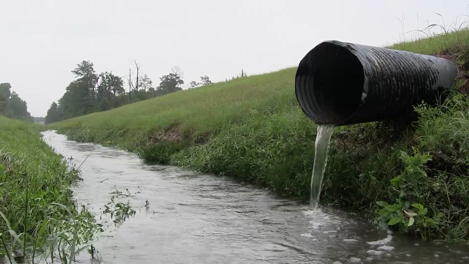 Sewer pipe creek raining