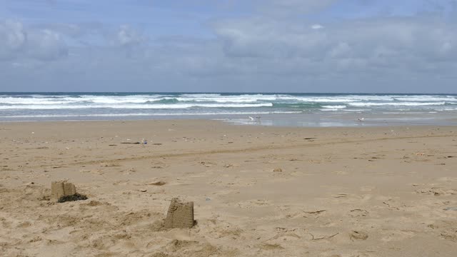 Beach sand castles sea