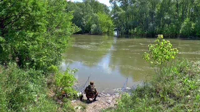 River fisherman summer