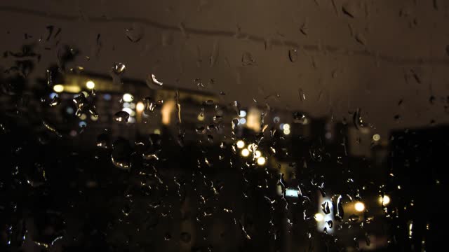 Rain glass night