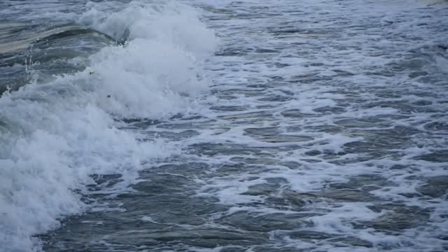 Sea waves splashed