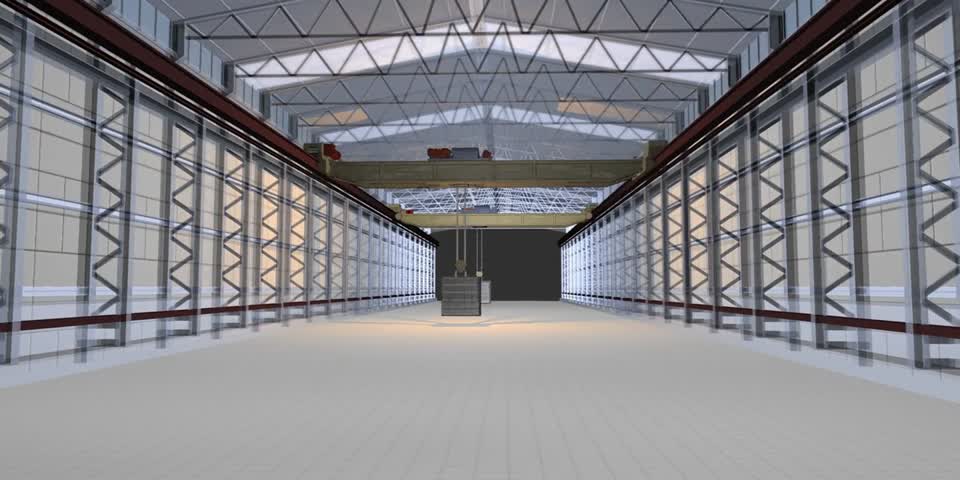 Gantry crane animation 3d