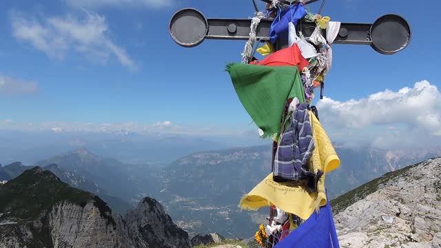 Mountain flags wind