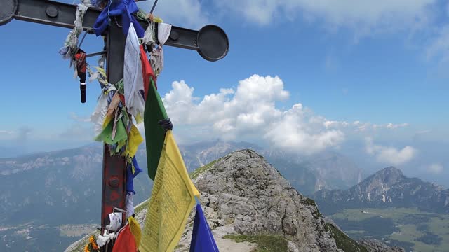 Mountain flags wind