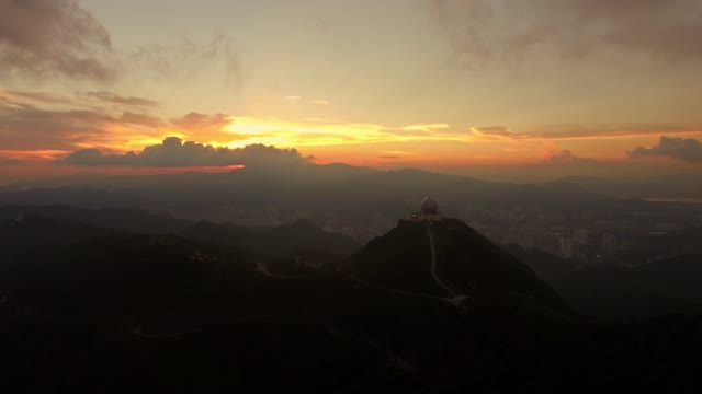 Sunset hill top landscape