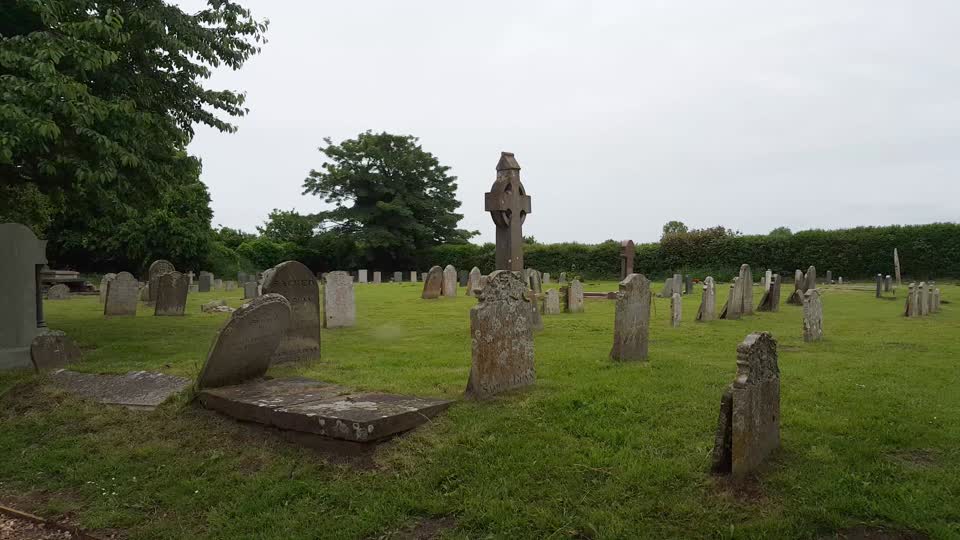 Graveyard graves rain