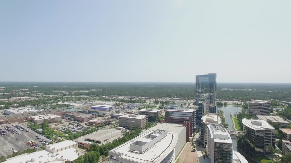 Cityscape aerial view town