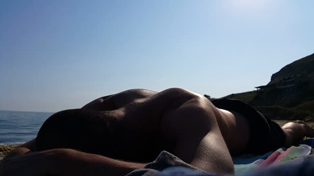 Human body size beach