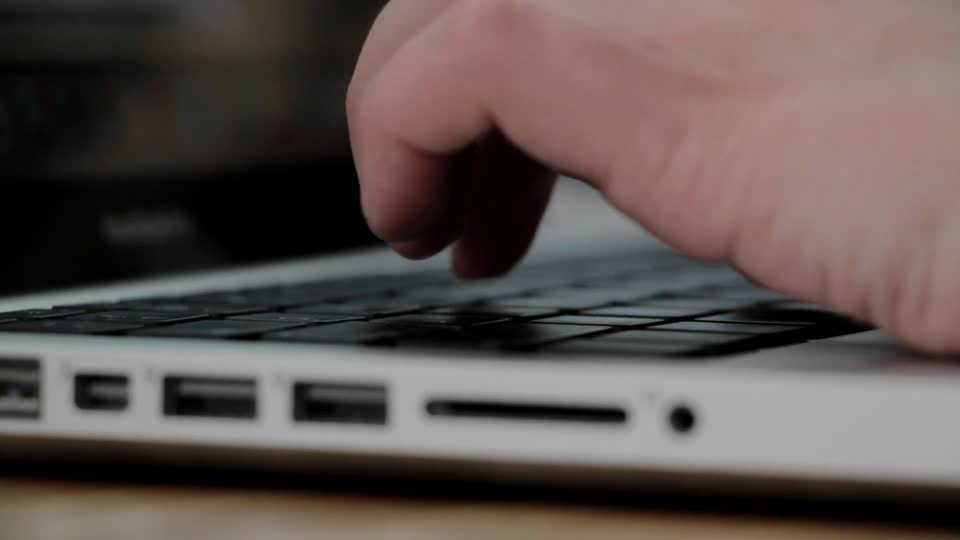 Laptop keyboard typing