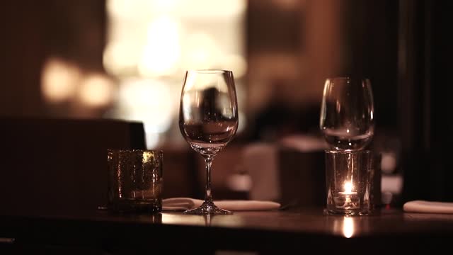 Restaurant wine glasses wine