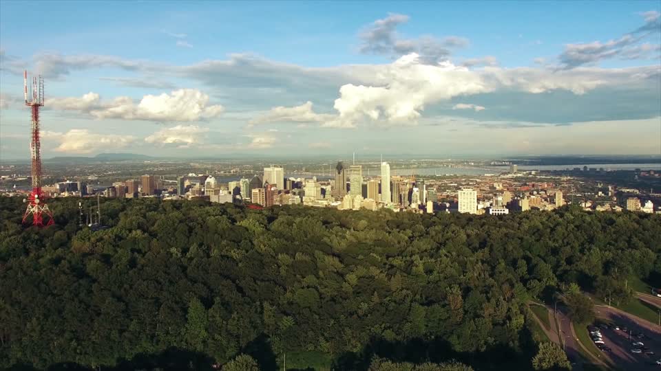 Montreal cityscape aerial view