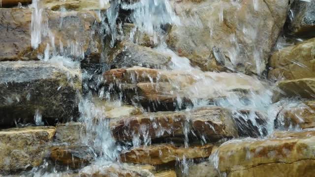 Waterfall water flowing