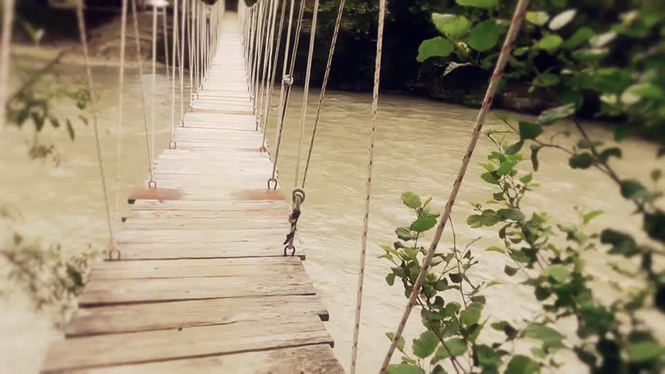 Bridge river rope bridge