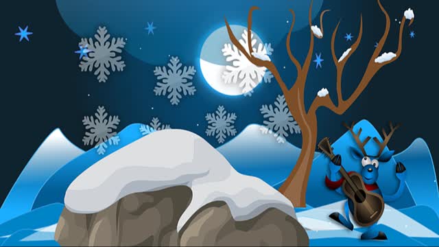 Winter snow deer
