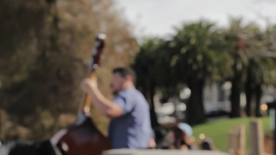 Cello musician outdoors