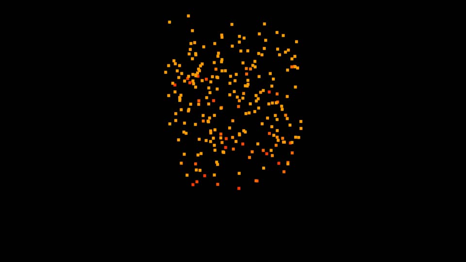 Particles to dye explosion