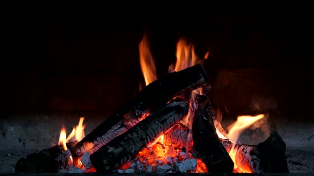 Fireplace fire flames
