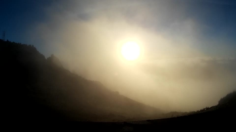 Morning sunrise fog