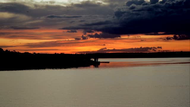 Sunset river lake
