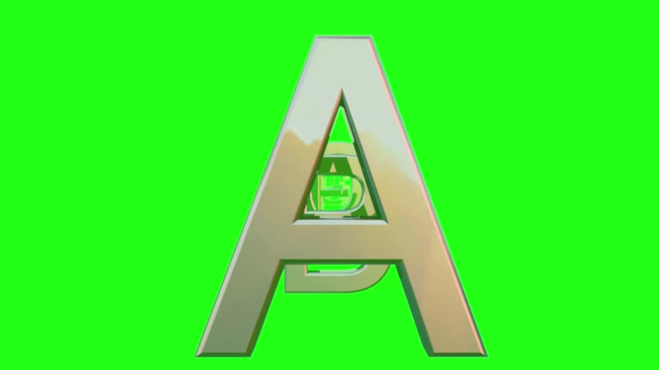 Alphabet letters greenscreen