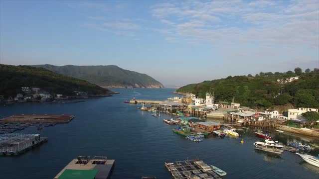 Fishing village fjord bay