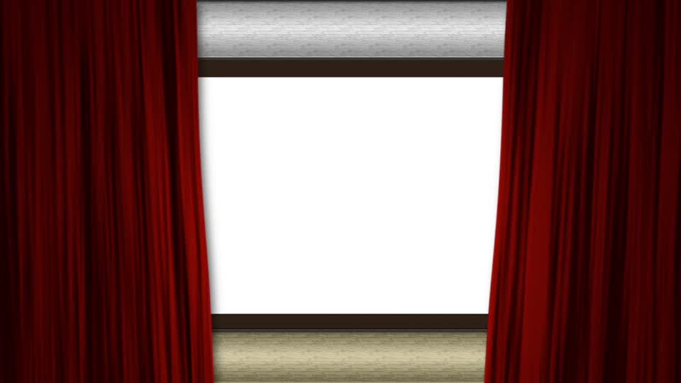 Movie opening credits curtain up