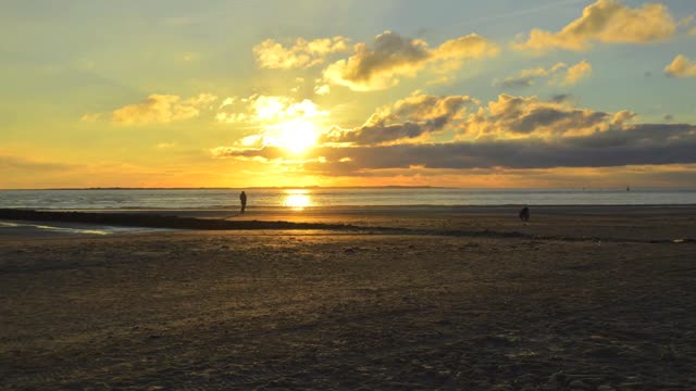 Sunset beach north sea