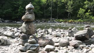 Basalt stele balance stones