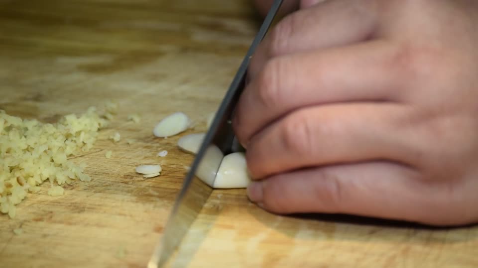 Cooking onions cutting