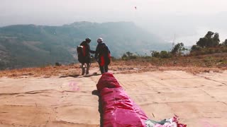 Paragliding start take off