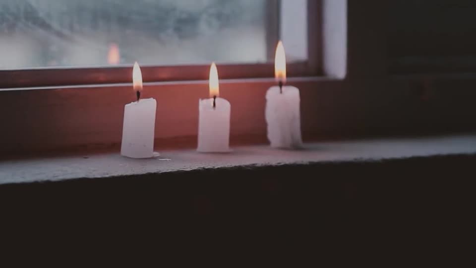 Candles flames window