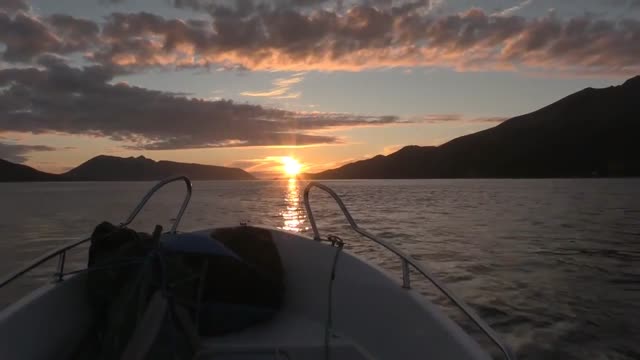 Boat sunset water