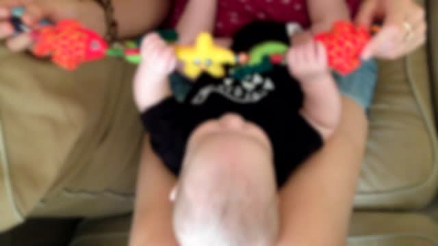 Baby playing family