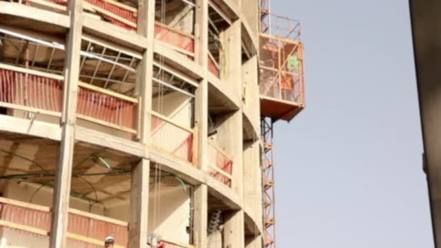 Construction site elevator building