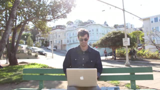 Work laptop outdoors