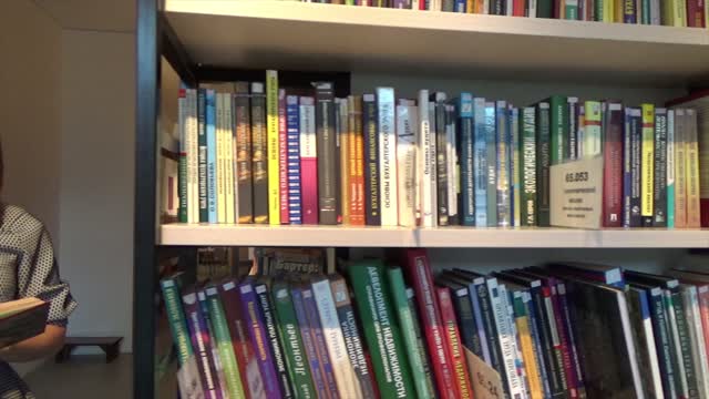 Library young woman book