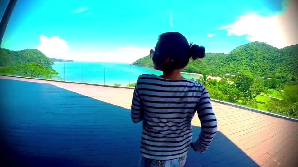 Vacation balcony girl