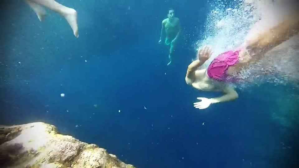 Diving snorkeling underwater