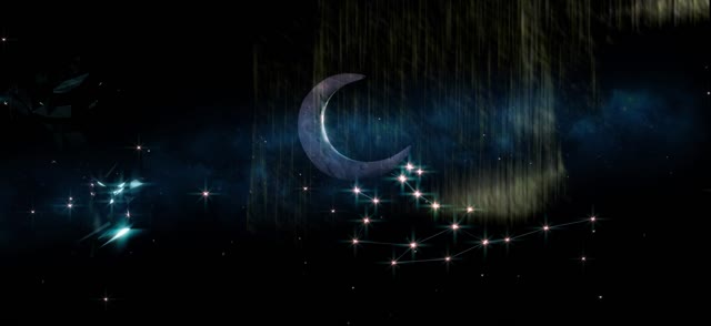 Night sky stars moon
