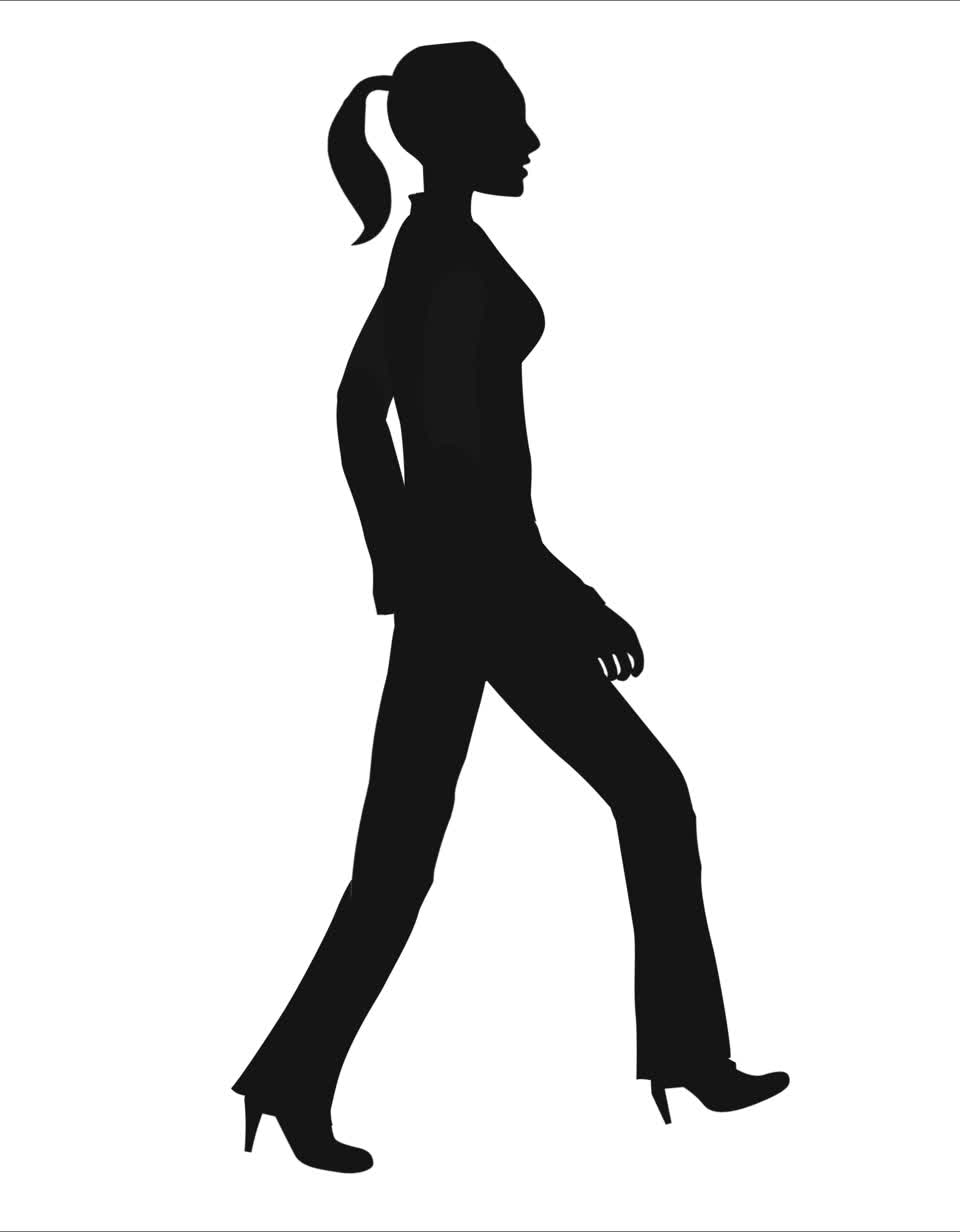 Girl walking striding
