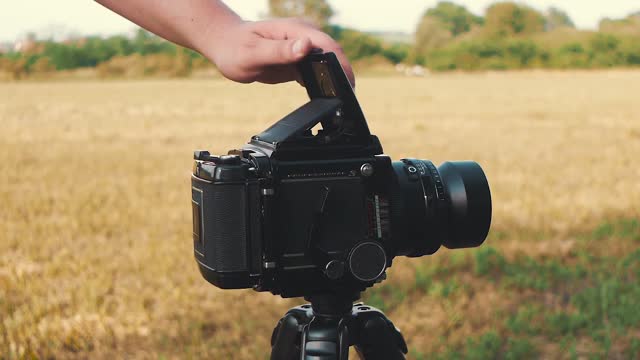 Photography camera outdoors